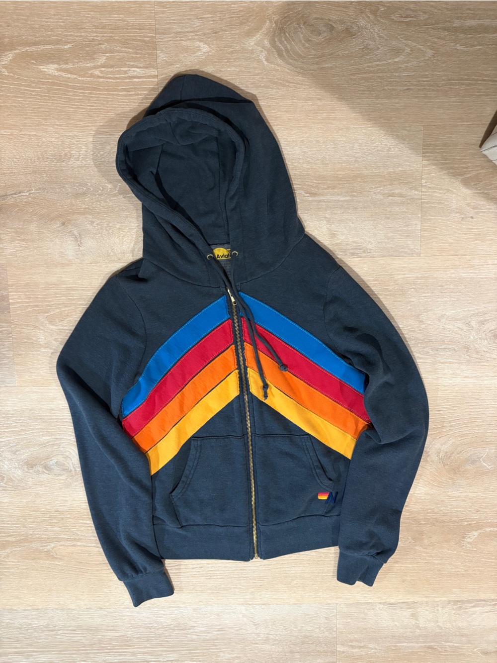 Aviator Nation Mountain Stitch Chevron Zip Hoodie